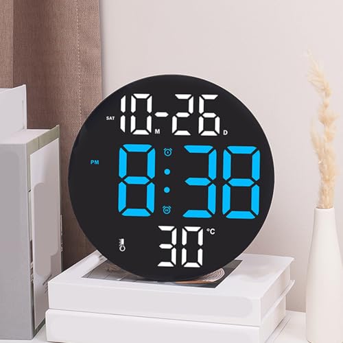 Horloge murale numérique LED grand écran réglable par télécommande - 5
