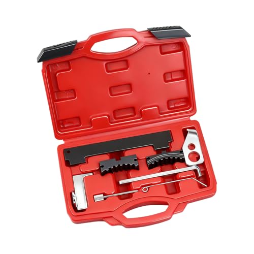 SWPHRT Car Timing Tool Kit Vehicle Engine Camshaft Tensioning Locking Alignment Timing Belt Set Automotive Camshaft Holding Tool Accessories Compatible with 16V 1.4 1.6 1.8 en6340 km6340 (Red)