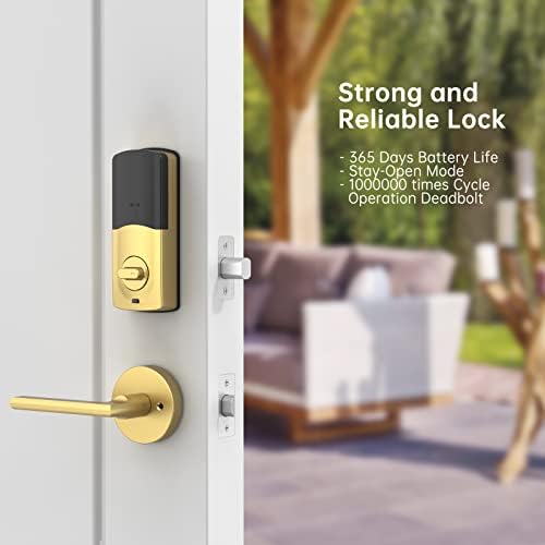 Smart Lock SMONET Bluetooth Keyless Entry Keypad Smart Deadbolt-Fingerprint Electronic Deadbolt Lock, Remote Ekeys Sharing, Easy to Install for Homes and Hotel Works with Alexa(Gateway Not Included) 5 41Ke32kiiQL. AC