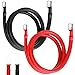 Produktbild Batteriekabel 35mm²/2AWG, 2 Stück Sauerstofffreier Kupferkabel Rot Schwarz, 100cm Batterie Kabel 12v, Batteriekabel 35mm² Mit M8 Ringklemmen Batteriekabel 12v Für Autos Motorräder Solar Wohnmobil