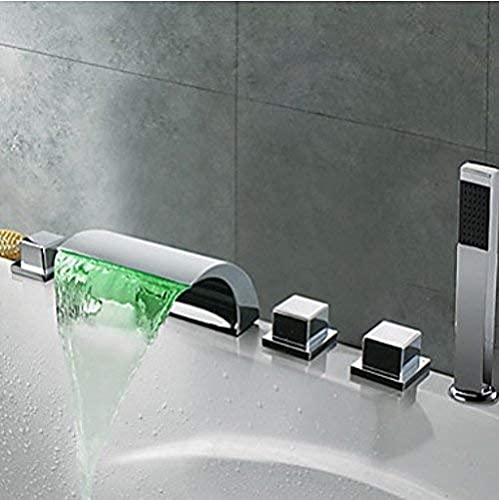 Bec cascade robinet de remplissage de baignoire 3 boutons douche LED - 2
