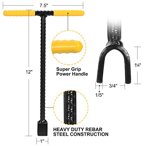 Water Meter Key 12 Inch - Contractor Grade Enforced Steel T-Handle - Curb Valve Key Wrench Tool for Curb Main Water Shutoff Valve | Comes with 4-way Multi-Functional Utility Key - Thumbnail 2