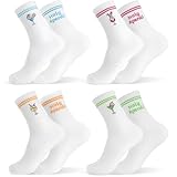 Utensilsto 4 Paar Aperol Spritz Socken Tennissocken Damen & Herren 38-42 Sportsocken Lustige Socken mit Holy Aperoli Motiv Crew Socks Aperol Geschenk für Damen Herren Frauen Männer