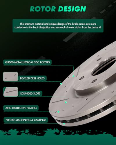 Image of SCITOO Brake Kits Front Rear Brake Rotors Brake Pad 53068;53069;D1589;D1596 | Fit For Chrysler For Town & Country 2012-2016,For Dodge For Grand Caravan 2012-2020,For Journey 2012-2020