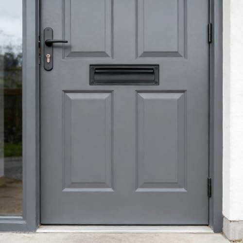 1 Pack Mail Slot, 13 inch, Upgrade Well Made Stainless Steel Door Mail Slots for Front Door, Matte Black