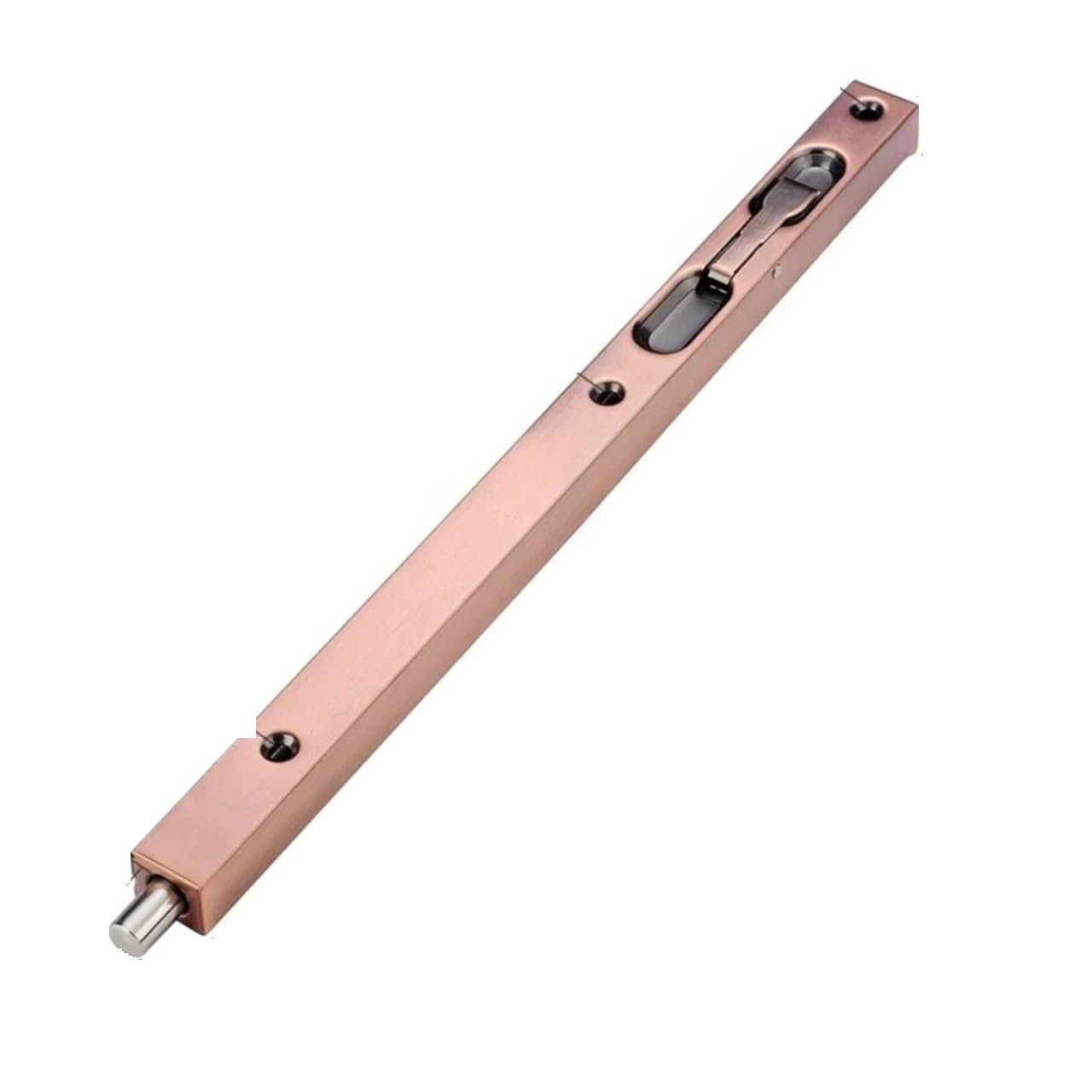Ayztantine Red-12Inch Door Flush Bolt Latch Lock Concealed Door Stainless Steel Flush Bolt Concealed Door Latch Hidden Anti Theft Insert Lock For Double Wooden Doors Security Hardware For Bedroom, Bathroom(Red-12Inch)