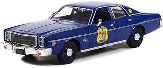 ModelToyCars 1975 Plymouth Fury, Blue - Greenlight 85552 - 1/24 Scale Diecast