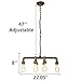 SEOL-Light Industrial Chandeliers Real Pipe Pendant Hanging Lighting Fixtures with 6 Lights,Max 360W Real Pipe Fixture for Kitchen,Dining Room,Foyer,Pool Table Size:8''(W) x22.05''(L)