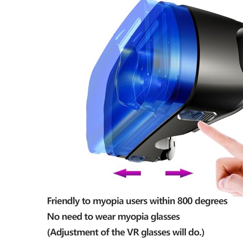 Xiuganpo Auriculares de Realidad Virtual Amplia Compatibilidad Ángulo de Visión Ajustable Gafas VR Antiluz Azul para Teléfono - imagen 4