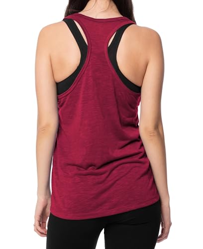 Image of Sexy Basics Women's Everyday Flowy Burnout Slub Racer Back Tanks | Active Workout Tops | Multi Packs & Colors