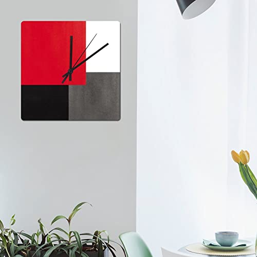 Reloj de pared cuadrado analógico 15 pulgadas silencioso miniatura 5