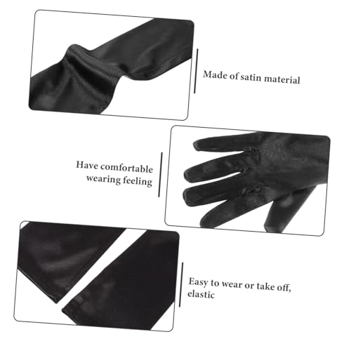 2Pairs Satin Stretchy Gloves for Women Elegant Elastic Party Banquet Gloves for Weddings Engagements and Special Events3