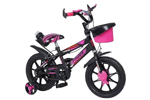 Image of Norman Jr,BMX - Bike for Boys and Girls, Kids' Bicycle 14 Inch with Training Wheels for Ages 3-7 Years Old, Toddler Bike with 95% Assembled - Pink