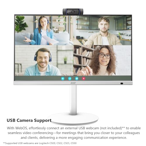 Image of acer CS272 27 inch IPS Full HD Smart Monitor | WebOS | Streaming TV | Bluetooth | Wireless Projection | iOT Device for Smart Home | Height Adjustable, Swivel, Tilt & Pivot | 3Wx2 Speakers | sRGB 99%