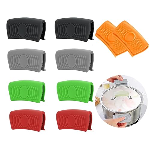 5 Paires,Protection De La Chaleur des Poignées du Pot,Support De Poignée Chaude en...