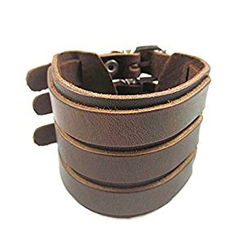 Jirong Einstellbare Paar Cuff Bracelets von Brown Leather Buckle Bracelet Unisex Punk Armband gemacht Sl0010 Cover
