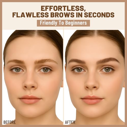 UCANBE 25PCS Eyebrow Stamp Stencil Kit With Dual-Color Eyebrow Stamp Pomade,20 Reusable Eyebrow Stencils,Finising Powder,Brush,Eyebrow Razor,Zipper Pouch,Waterproof Eye Brow Stamping and Shaping Kit01