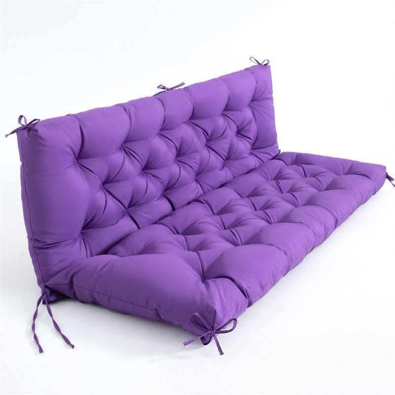 Waterproof & UV-Resistant Outdoor Bench Cushion Set,Oxford Fabric Tufted Patio Cushion with Ties for Garden Furniture, Multiple Sizes & Colors (Purple, 59.06 x 39.37 in)