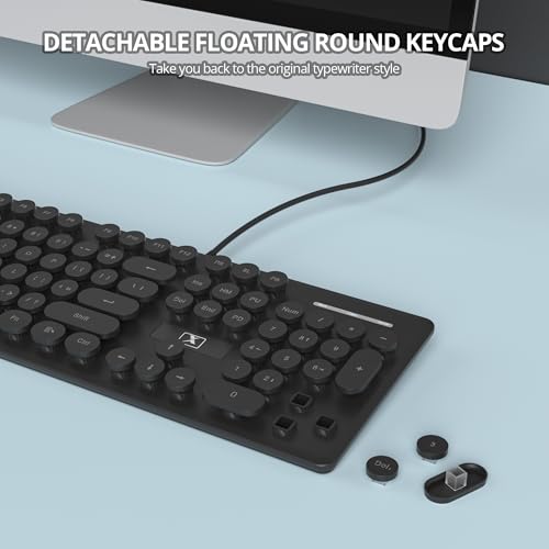 Clavier rétro noir idéal pour la maison ou le bureau sur ordinateur portable - 3