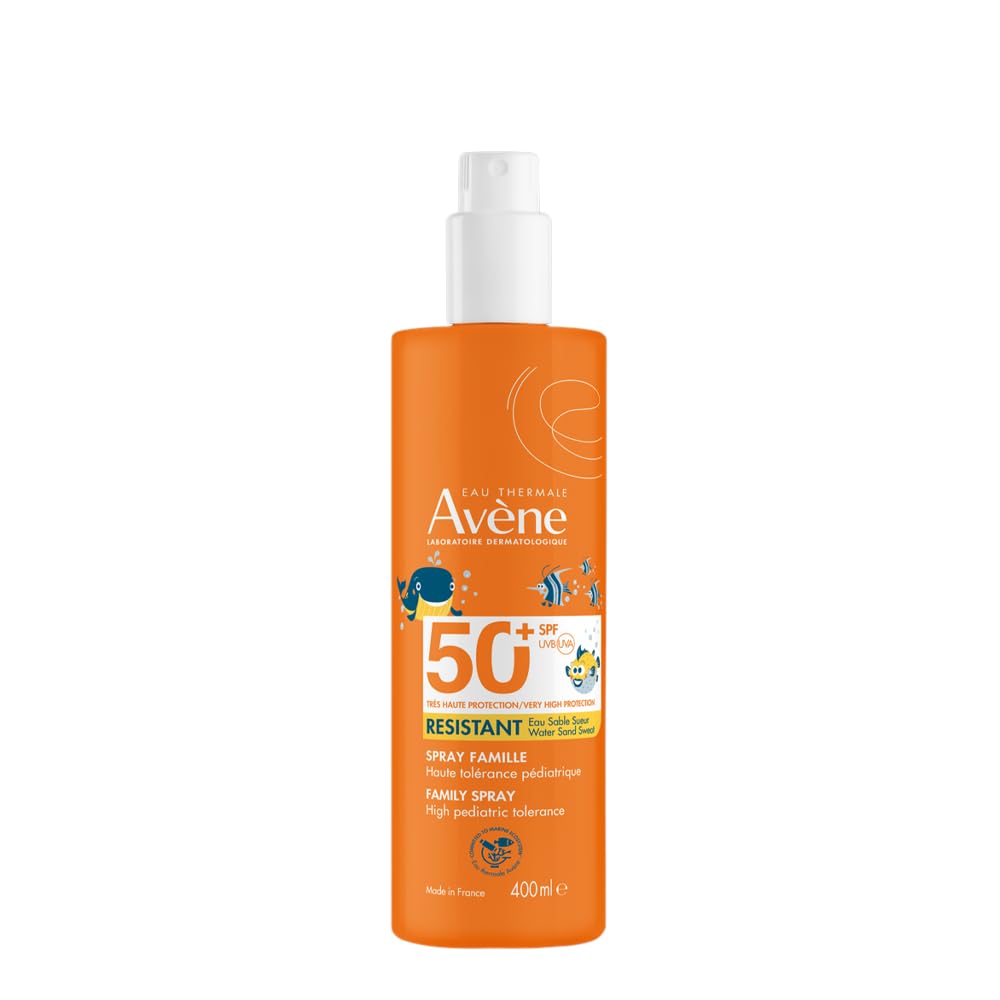 Avène Spray Famiglia Protezione Molto Alta SPF50+ Solare per Pelle Sensibile, 400ml