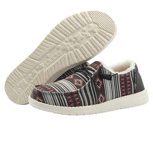 Image of HEYDUDE Women's Wendy Boho Stripe Chili Pepper Size 11 | Women's Shoes | Women's Lace Up Loafers | Comfortable & Light-Weight