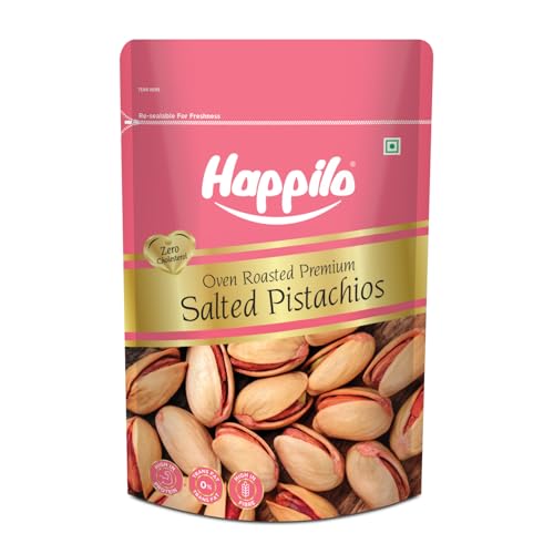 Happilo Premium Pink Oven Roasted & Salted Pistachios 200g | Rich In Protein, Phosphorus | Dietary Fibre, Premium Nuts & Dry Fruits | Shelled Nuts, Crunchy | Delicious Healthy Snack