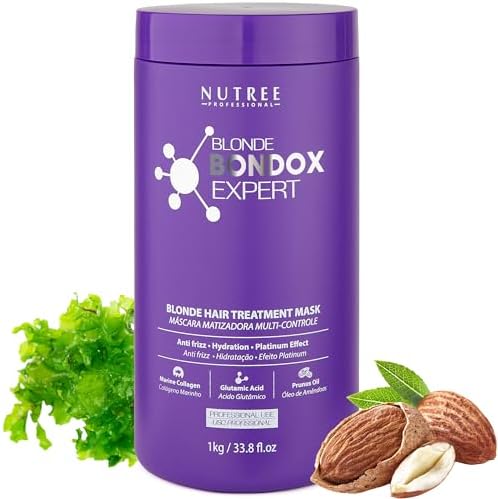 Blonde Botox Expert Purple Hair Treatment 33.8 fl.oz - Best for Blonde Hair - Anti-Brass, Eliminate Yellows, Toning Effect - Promotes the Smoothing of Hair - Adding Softness and Amazing Gloss