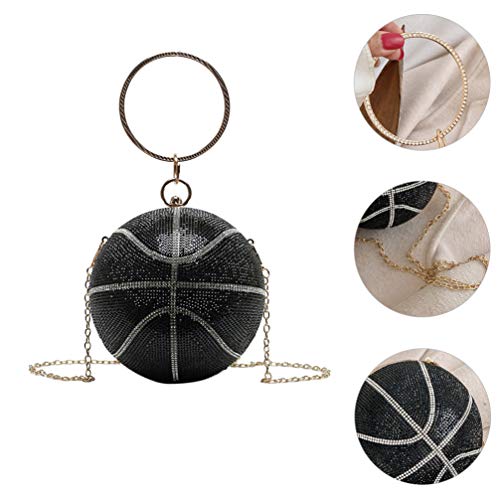 KESYOO Bolsa Redonda Embreagem Bola Bolsa Em Forma de Basquete Feminino Carteira de Pulso Com Alça d