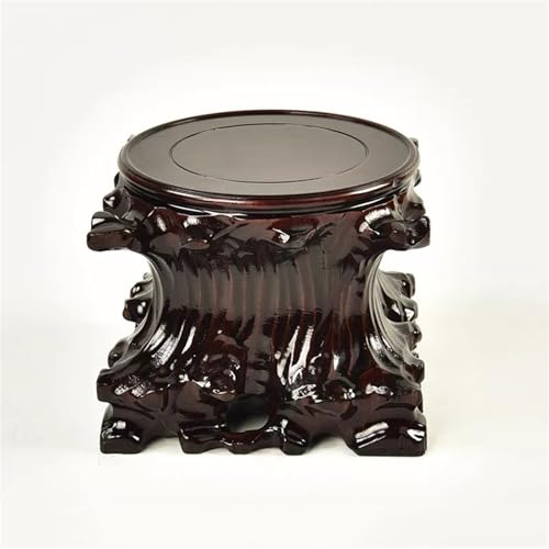 Base en bois sculptée relief pour valoriser vos mini plantes et objets déco