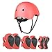 Jim's Store Schonerset Kinder Helm 7 in 1, Skatehelm Protektoren Kinder Knieschoner inliner Schutzausrüstung Set Für Skateboard Roller Fahren Scooter