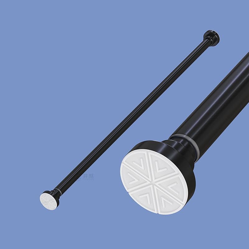 Image of HomeCloud Tension Shower Curtain Rod - Expandable, No Drilling Required, Rust-Proof & Heavy-Duty for Bathroom or Divider Use (Black Pack of 2, Extendable - 110 to 200 Cm)