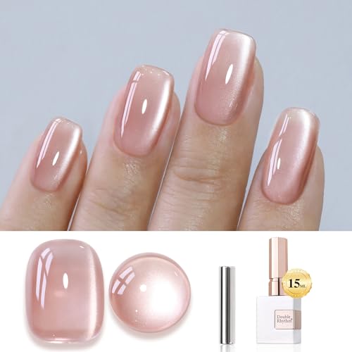 Double Rhythm Jelly Glass Cat Eye Gel Polish with Magnet 15ML Hol...