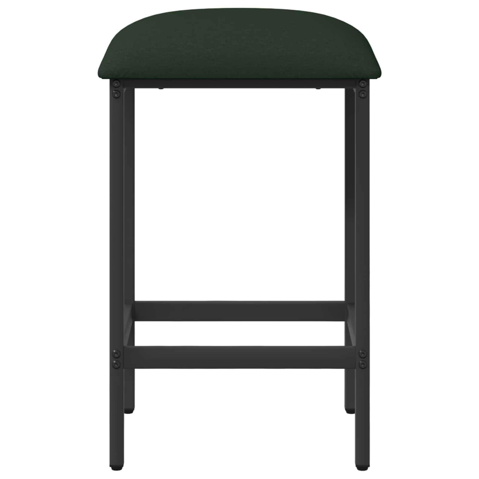 vidaXL Sgabello da bar 2 pcs Verde Scuro 40 x 32 x 74 cm, Puff rettangolare per soggiorno, design moderno, seduta regolabile, poggiapiedi comodo, struttura elegante