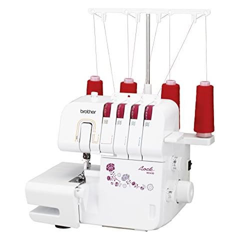 Brother M343D Overlock-Nähmaschine, Weiß/Rot, 29 x 34 x 30 cm Cover