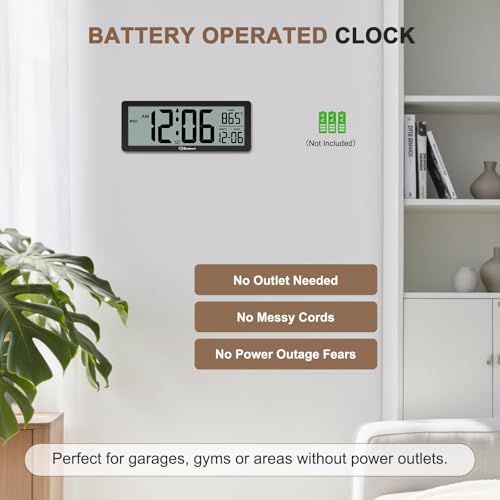 Soobest 8.5 Inch Digital Wall Clock Battery Operated, Compact Display - Image 3