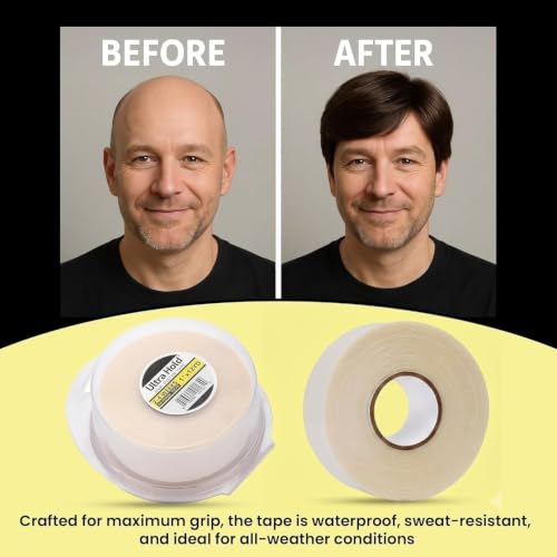 Image of Ultra Hold Waterproof Hair Patch Tape (1 inchx36 Yards /33 Meters)| Double-Sided Transparent Wig Tape for Men & Women | Strong Hold 2-4 Weeks | Easy to Use & Clean | Invisible Wig Patch for Hair Systems