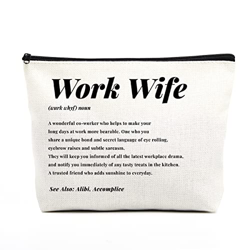 Fkovcdy Work Wife Makeup Bag - Inspirational Gifts for Coworkers, Colleagues, Best Friends, BFF - Birthday for Women