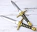 Hoappa PU Foam Medieval Dagger Prop – 15 Inch Non-Functional Gold Costume Sword with Reinforced Core for Adult Cosplay, Stage Performance & Display, 2 Pack