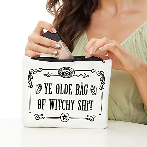 Witchy Gifts, Witchy Room Decor, Witchy Decor, Witchy Stuff, Funny Gifts for Witchy Women Her Gifts for Coven Sisters Witchy Friend Gift Halloween Gifts Witchy Makeup Bag- Ye Olde Bag of Witchy2