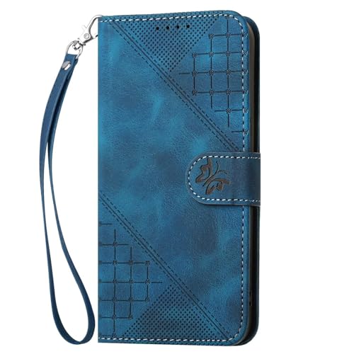 BEENTRYS PU Cuero Funda para Vivo V21 4G / V21 5G / V21S 5G Funda,Cartera Libro con Tapa Piel Ranuras para Tarjetas Cierre Magnético Soporte Flip Case Antigolpes Silicona Carcasa-AzulReal