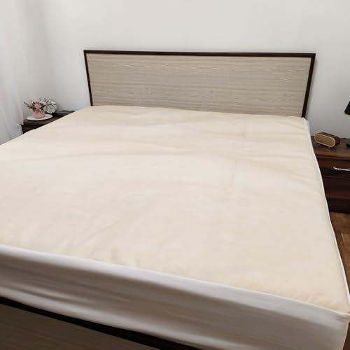 Image of Premium 100 Percent Waterproof Mattress Protector with Elastic Non-Woven | Hypoallergenic Mattress Cover Fitted Bed Protector for Single Size Bed 48x75 Inch Fit On 10 Inch 4X6.3 Feet, Ivory
