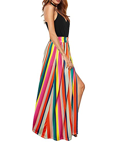 Image of Newshows Women's 2026 Lightweight Summer Wedding Guest Beach Vacation Casual V Neck Split Flowy Maxi Dress