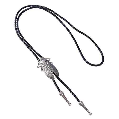Image of GelConnie Bolo Ties for Men Women Western Cowboy Tie Mens Western Necklace Leather Necktie Gold Bolero Tie Cowboy Necklace