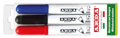 ARDA Set 3 Pennarelli Lavagna Bianca Cancellabili a Secco