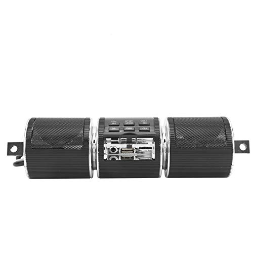 flexman DC12V Motorcycle Speaker, 2 X 5W Dualbe Speakers Water Proof Bluetooth MP3 Music Player, Universal Stereo Handlebar Player for Motorcycle Scooter Bikes (Black)