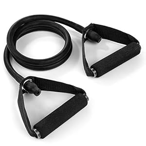 Champion Sports XF Resistance Tube Bands for Men and Women, Extra Heavy Resistance, Black – Durable Fitness Band for Strength Training, Stretching, Rehabilitation – Premium Home Workout Equipment