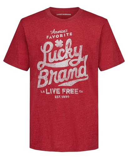 Image of Lucky Brand Boys' Short Sleeve Graphic Crew Neck T-Shirt, Soft, Comfortable, Relaxed Fit