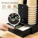 Vilaxing Coffee Station Organizer for Countertop, Coffee Bar Accessories and Organizer,4 Compartment Disposable Cup and lid Dispenser storage basket for coffee pod straw,Bamboo (Black)