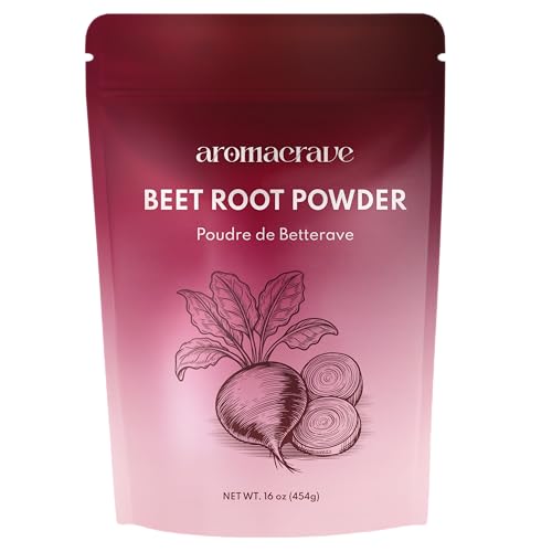 AROMACRAVE Organic Beetroot Powder - 100% Pure, Non-GMO, High in Antioxidants & Natural Nitrates, Supports Circulation & Energy, 16oz (454g)