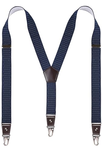 Image of Suspenders for Men with Snap Hooks Adjustable 1.4 inch Wide